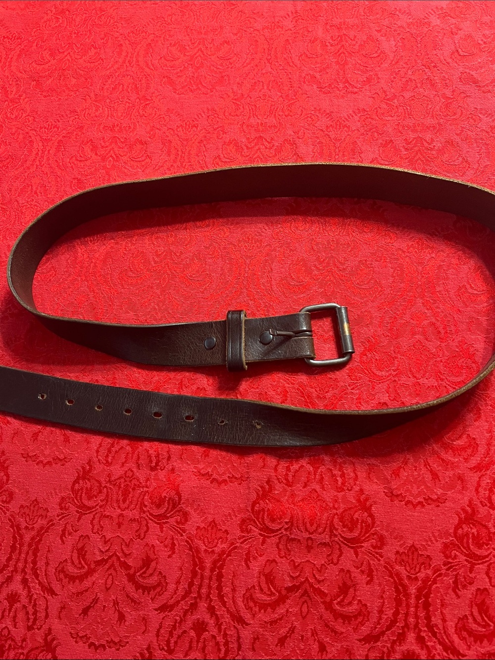 Hanks Belts 100 Year Belt Brown Full Grain Leather Belt Men's Size 44 USA
